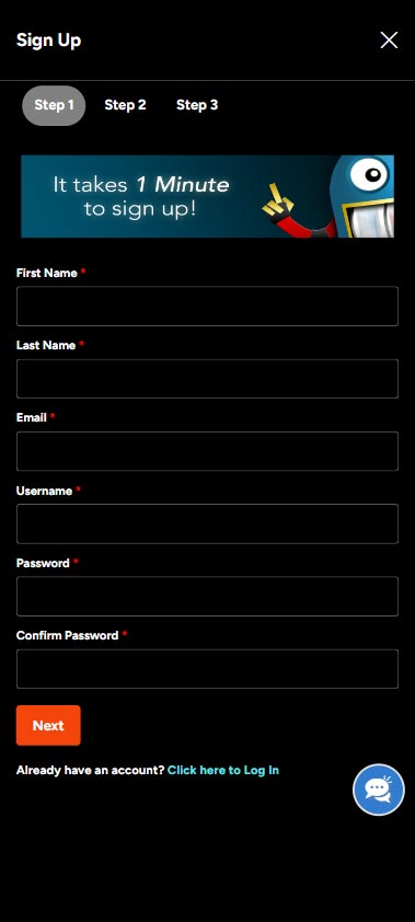 Sign Up screenshot